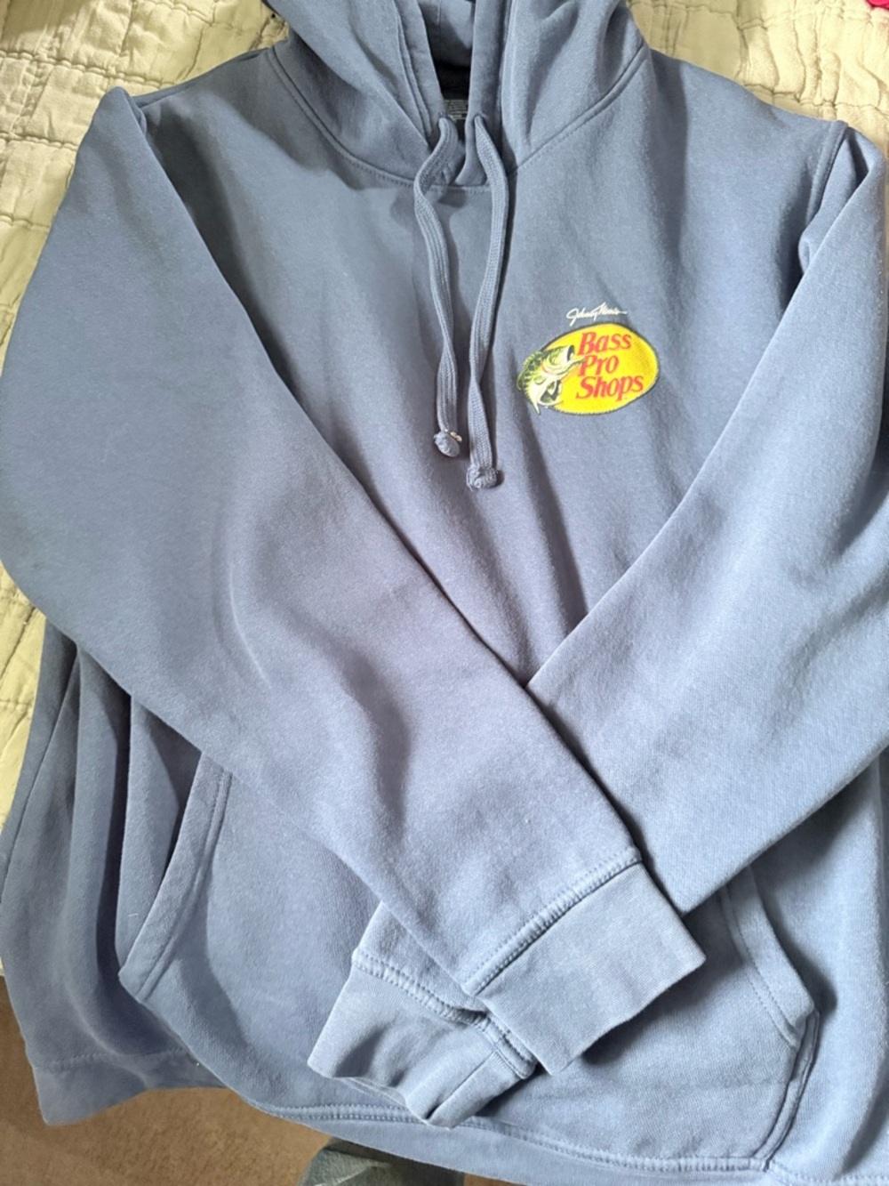 Bass Pro Shops Men's Light Blue Crewneck Hoodie with Logo